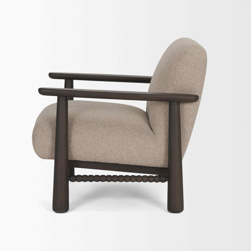 Mushroom Gray Fabric Lounge Chair