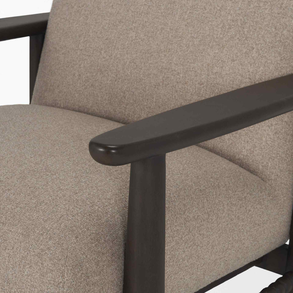 Mushroom Gray Fabric Lounge Chair