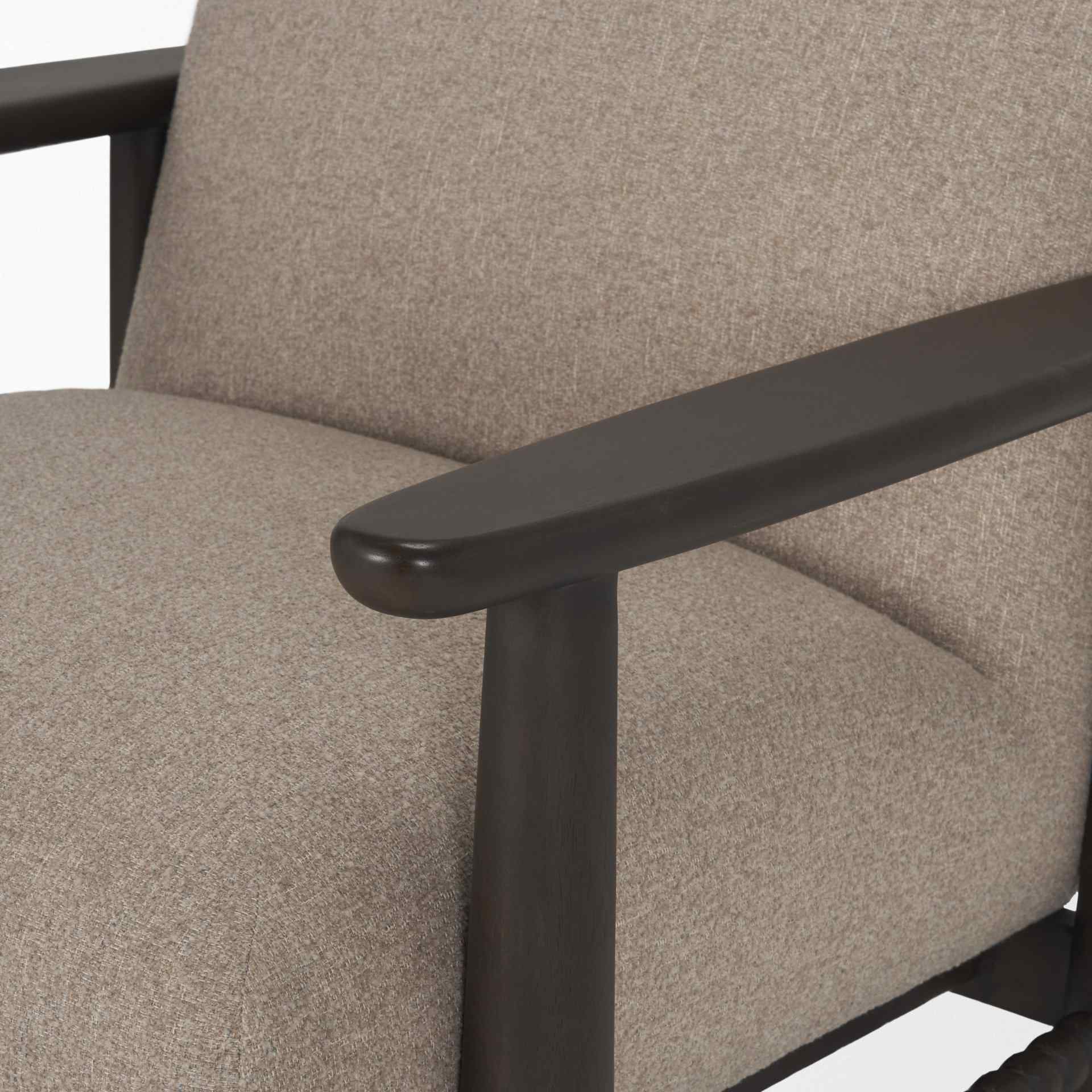 Mushroom Gray Fabric Lounge Chair