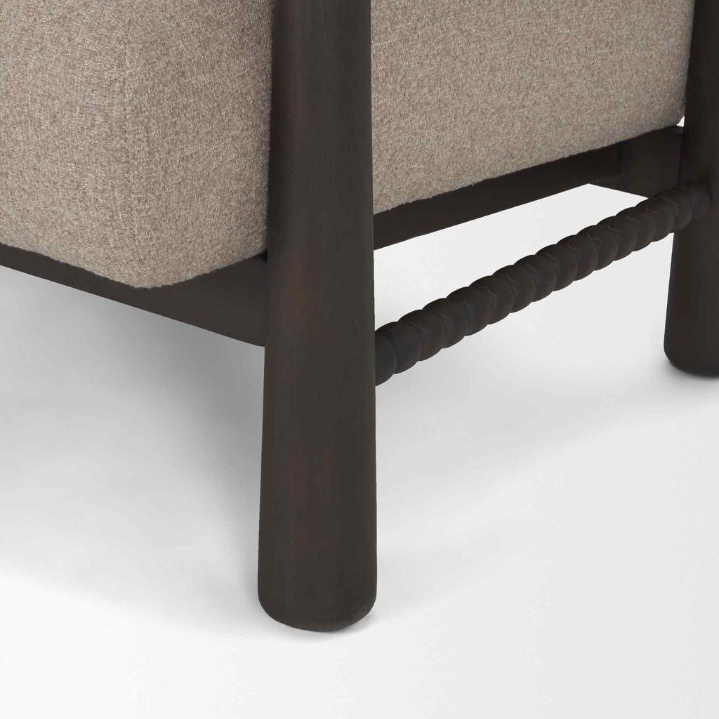 Mushroom Gray Fabric Lounge Chair