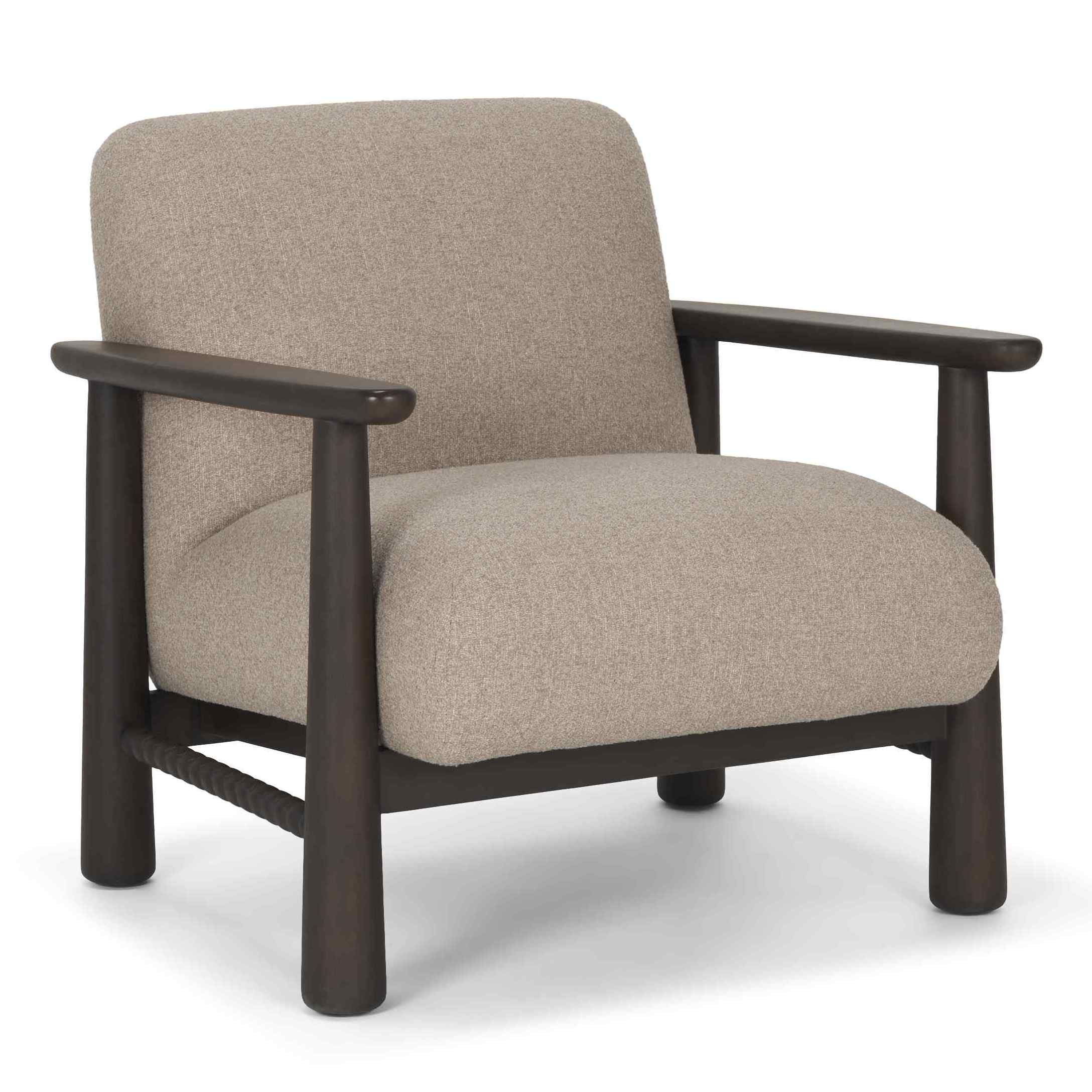 Mushroom Gray Fabric Lounge Chair