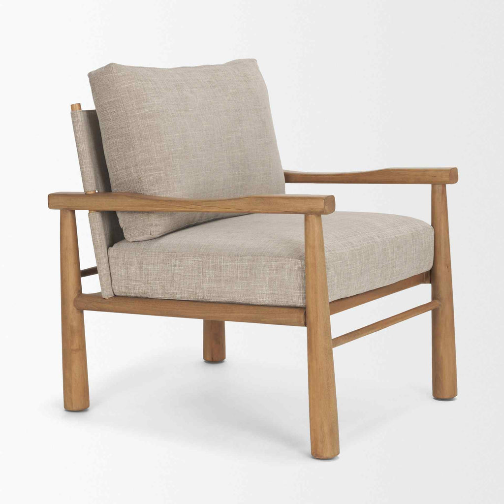 Grey Fabric Backrest Lounge Chair
