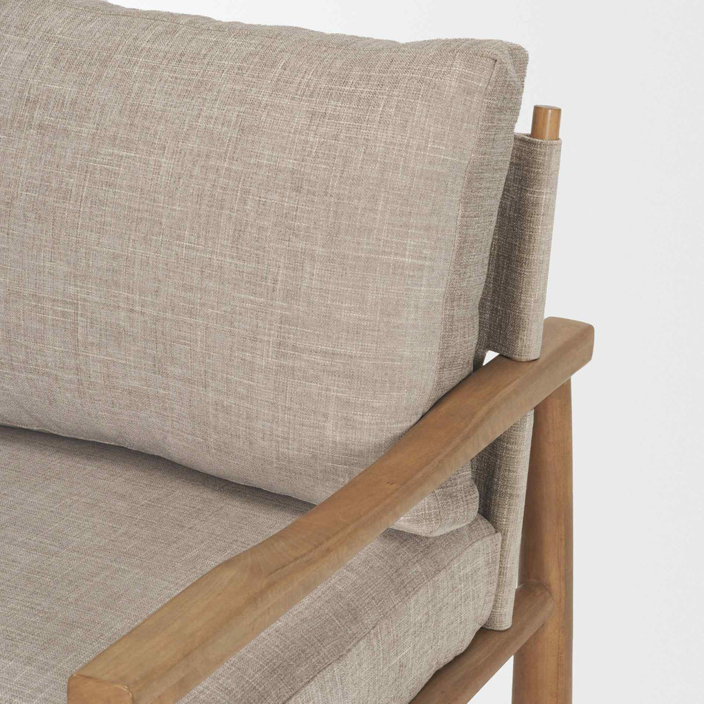 Grey Fabric Backrest Lounge Chair