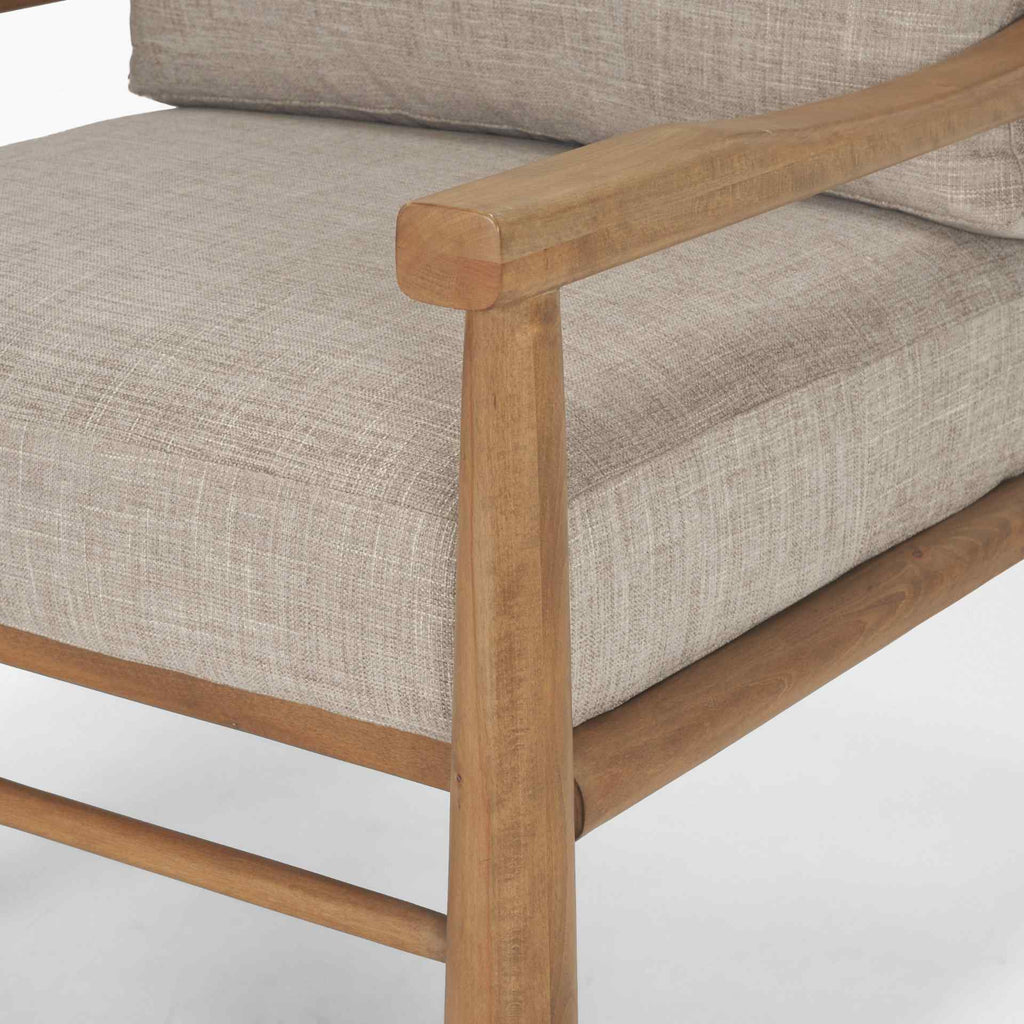 Grey Fabric Backrest Lounge Chair