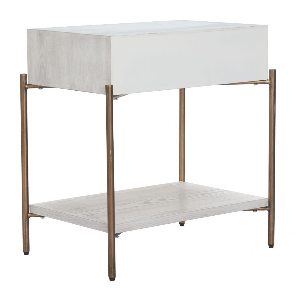 One Drawer Wood Nightstand