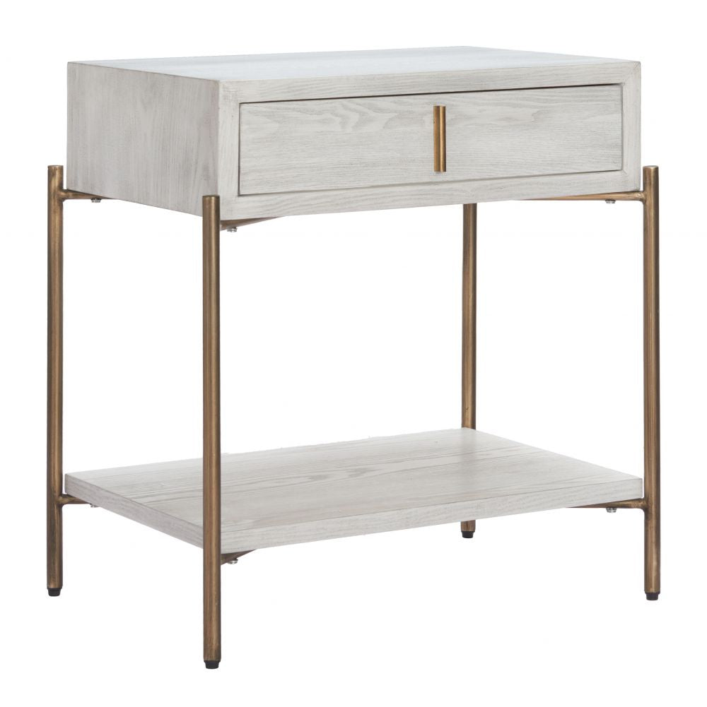One Drawer Wood Nightstand