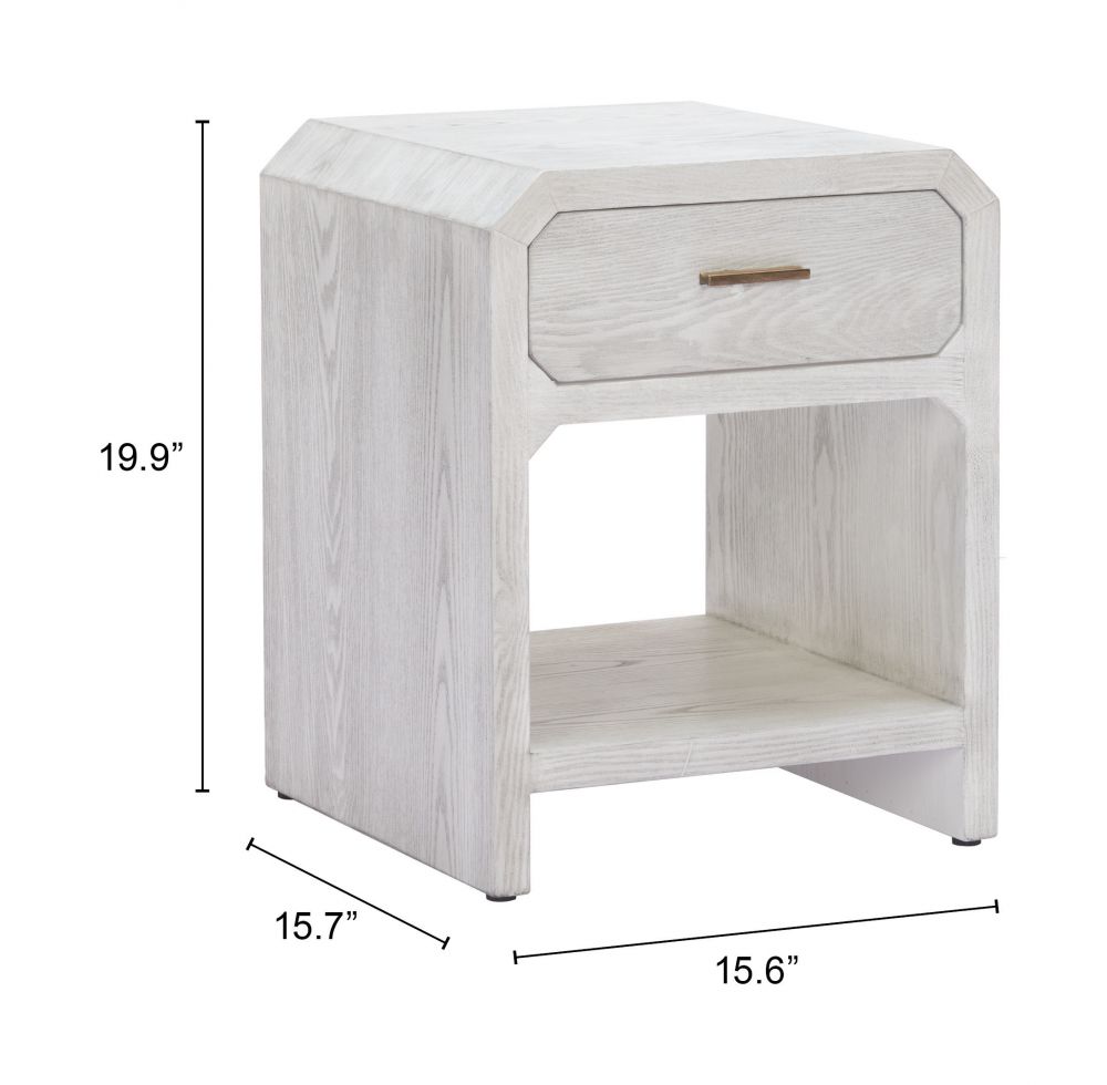 One Drawer Wood Nightstand