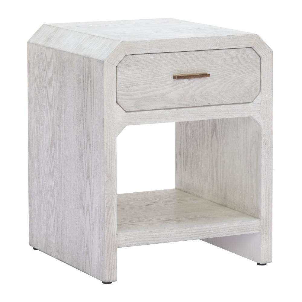One Drawer Wood Nightstand