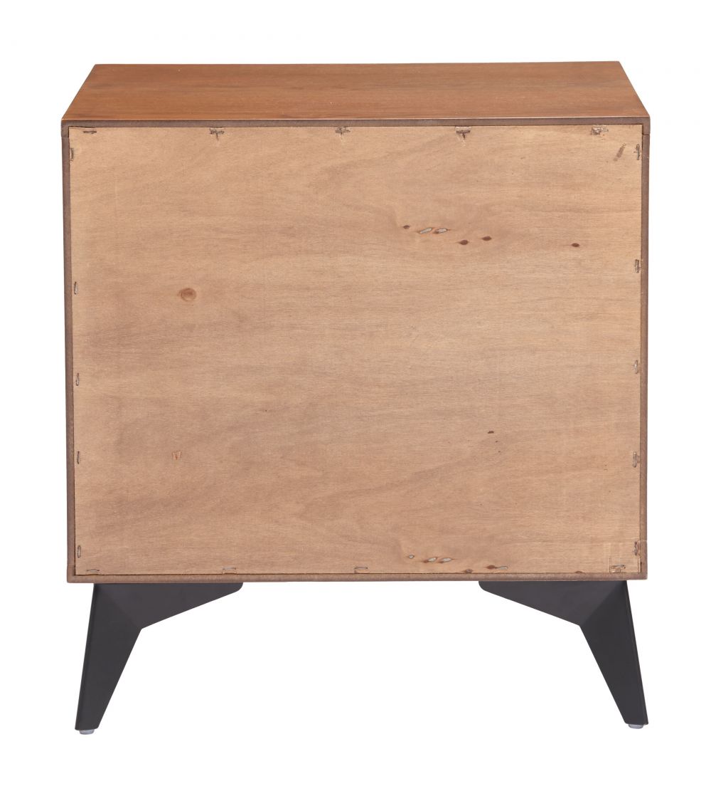 Two Drawers Wood Nightstand