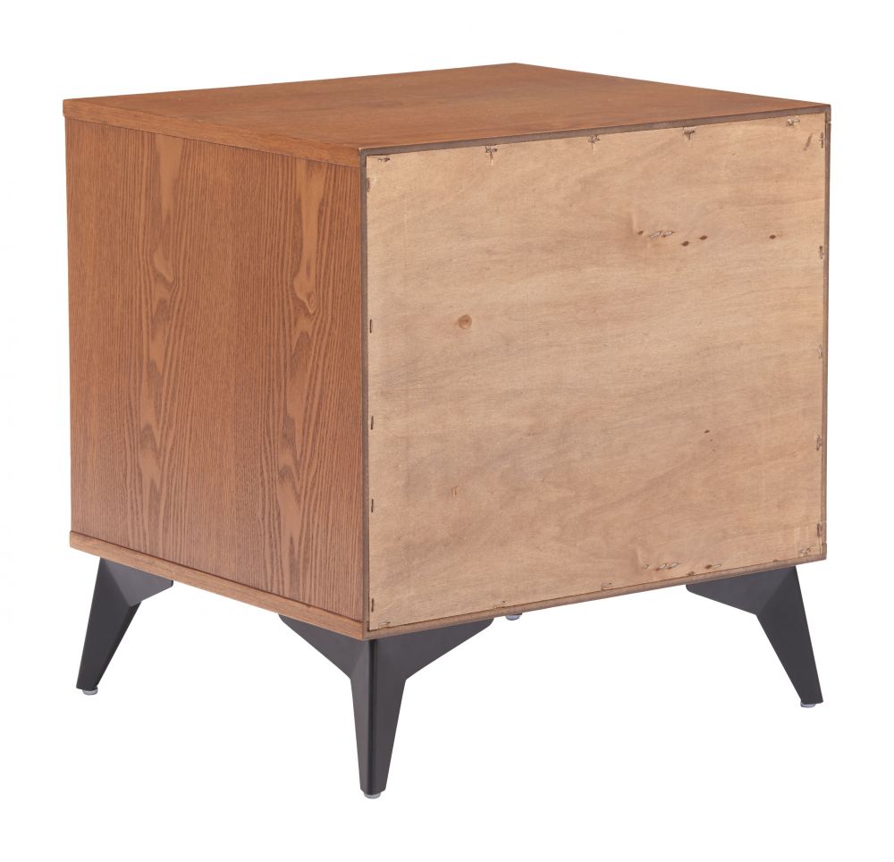 Two Drawers Wood Nightstand