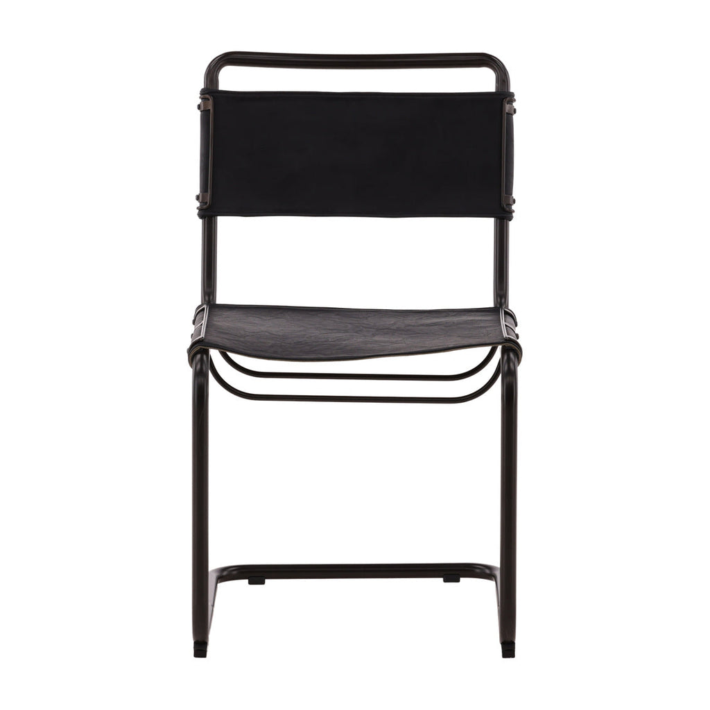 Black Leather Side Chair