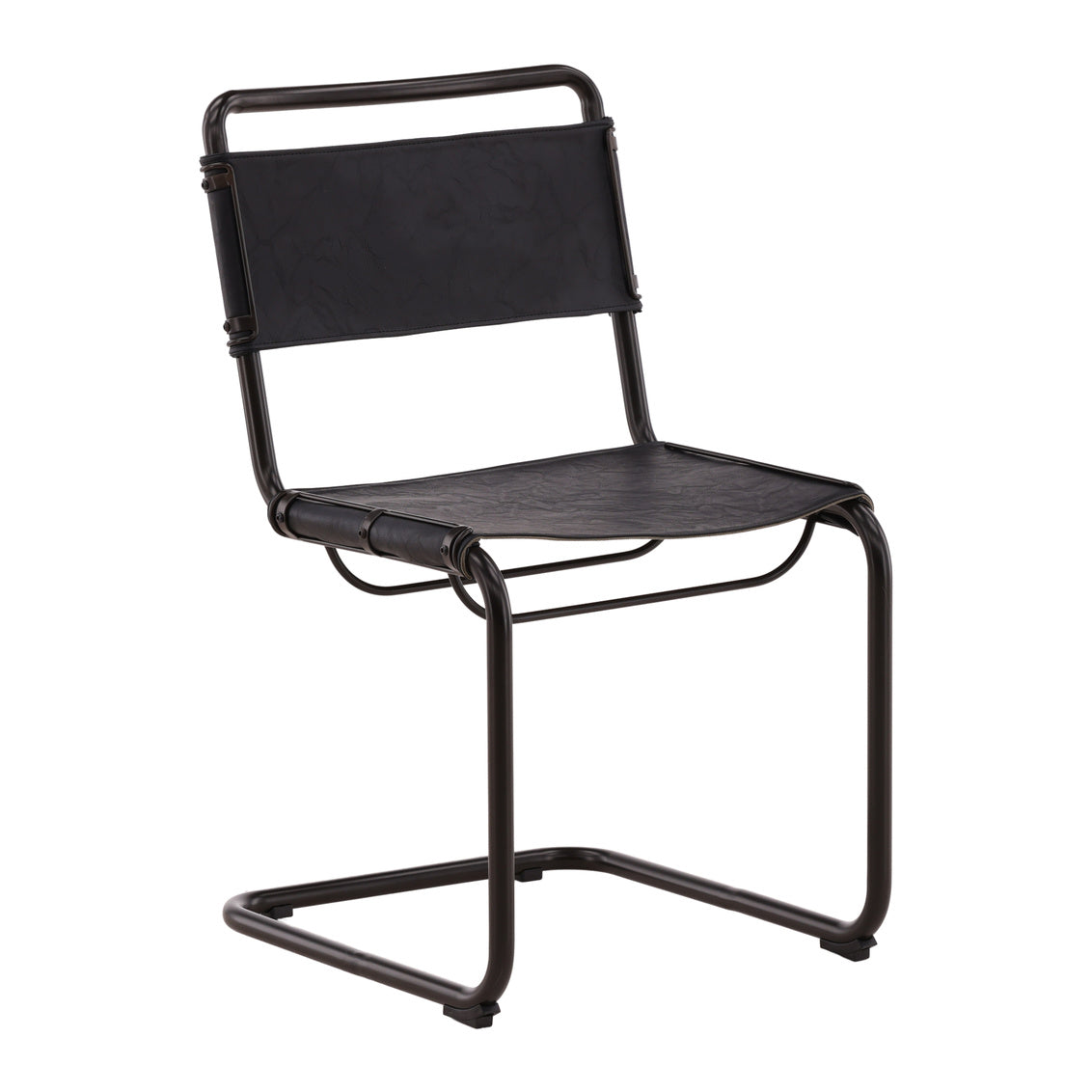 Black Leather Side Chair
